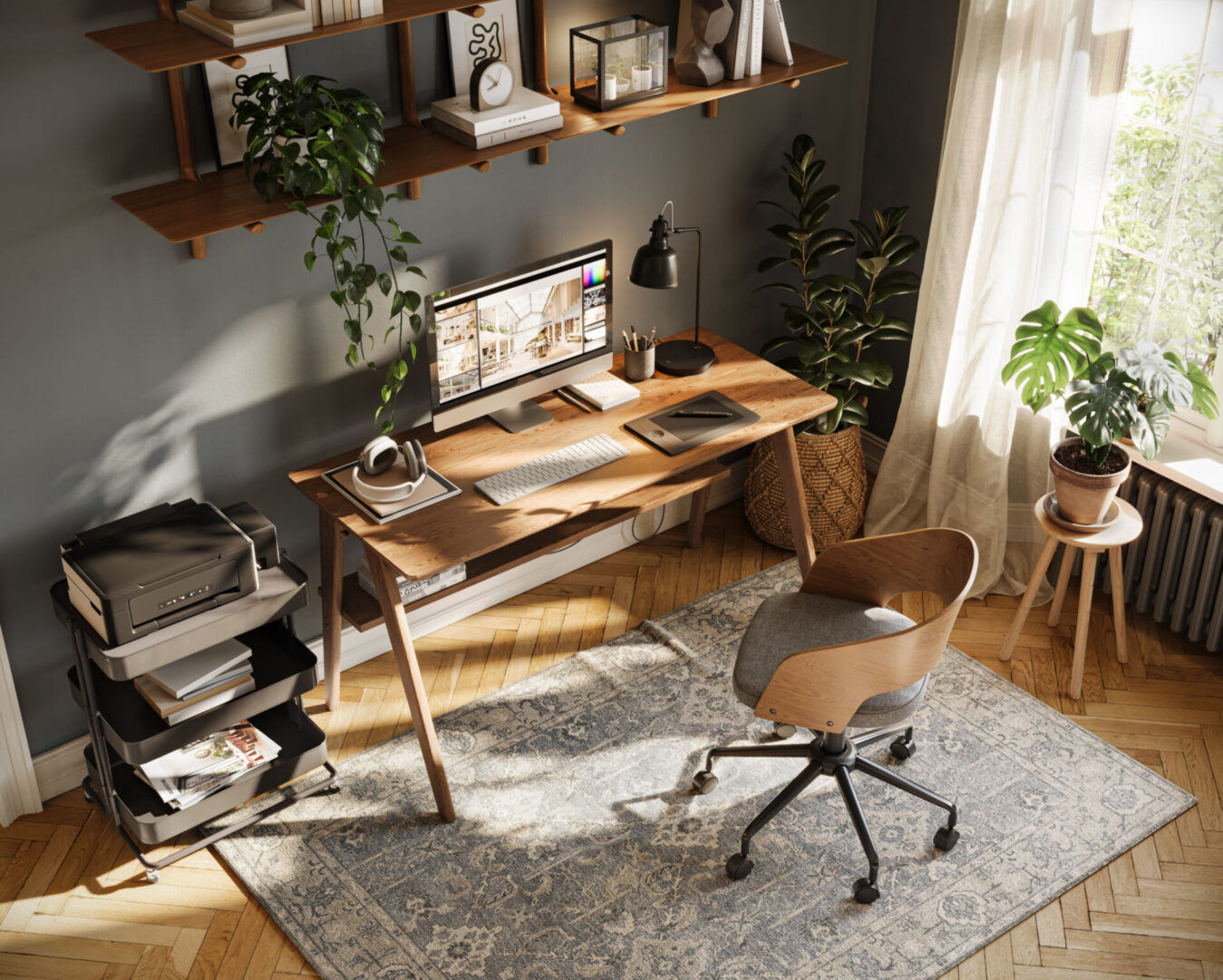 Modern study area featuring ergonomic chair