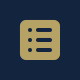 Rounded gold list icon on navy background