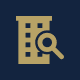Gold film strip with magnifying glass